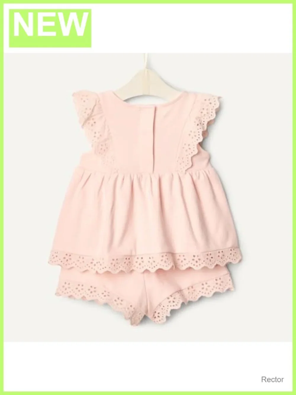 Toddler Baby Girls Cotton Eyelet Top & Shorts Play Set